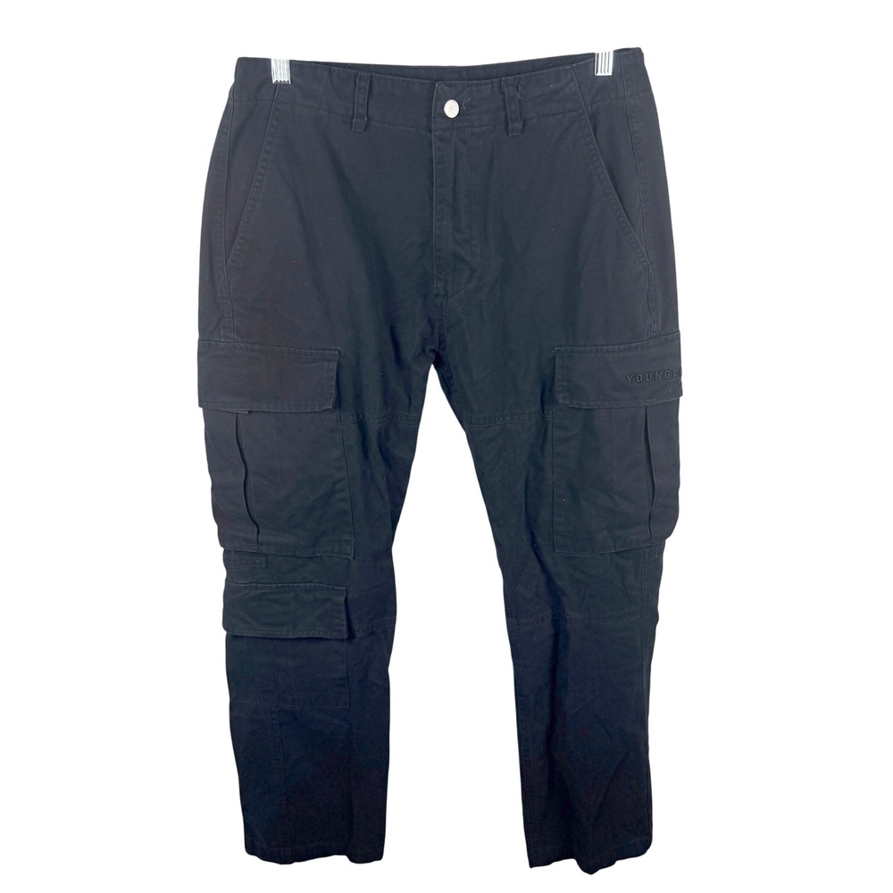 YoungLA Cargo Pants Mens Medium Black Utility Multi-Pocket 616 YLA2585